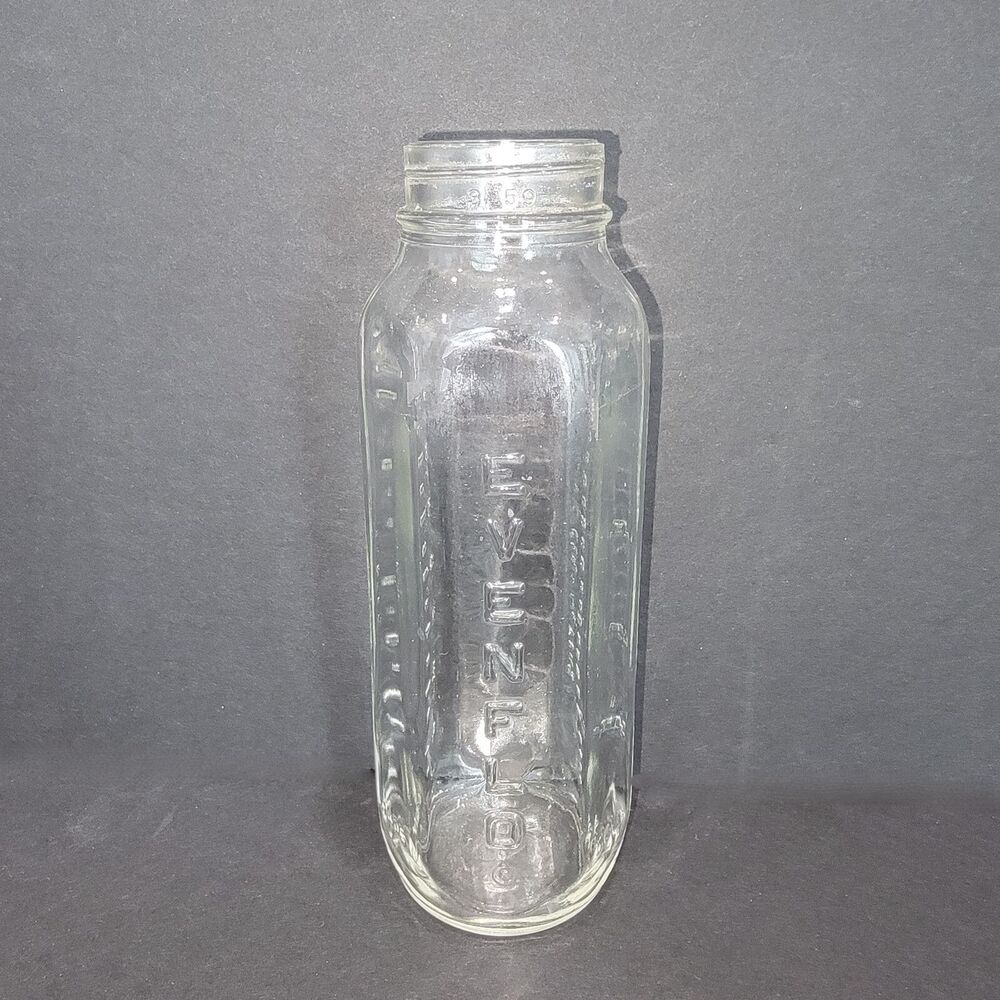 VINTAGE EVENFLO GLASS BABY BOTTLE 8 OZ MADE IN USA